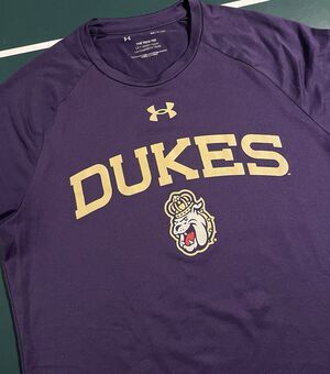 James Madison University Dukes NCAA Under Armour T-Shirt SMALL Football Tech